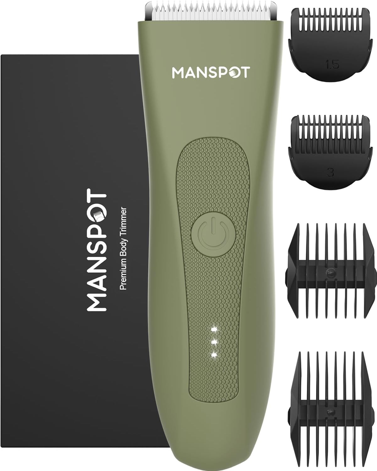 MANSPOT Manscape Hair Trimmer for Men and Women, Electric Ball Trimmer Pubic Body Shaver, Hypoallergenic Ceramic Blade Heads,Waterproof Wet/Dry Groin & Body Shaver Groomer,20 Times Usage