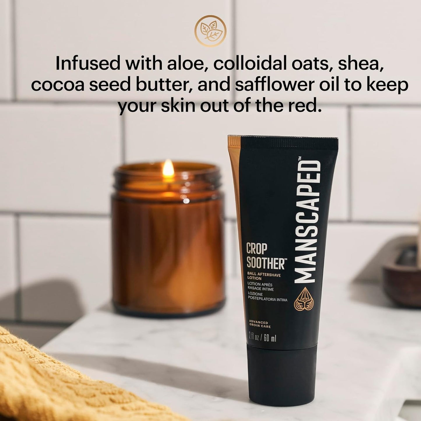 MANSCAPED® Crop Soother™ Groin Grooming Aftershave Lotion - Infused with Aloe, Colloidal Oats, Shea, Cocoa Seed Butter, Safflower Oil for Soothing & Relief