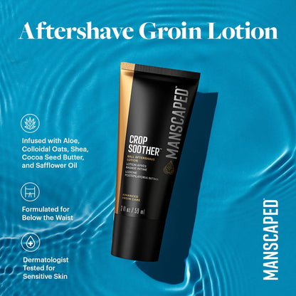 MANSCAPED® Crop Soother™ Groin Grooming Aftershave Lotion - Infused with Aloe, Colloidal Oats, Shea, Cocoa Seed Butter, Safflower Oil for Soothing & Relief